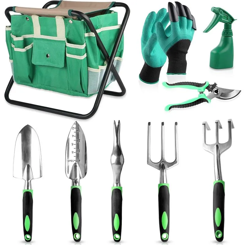 10pcs Foldable Stool Garden Tool Set